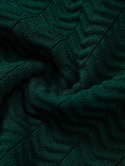 Texture Contrast Knitted V Neck Polo Shirt & Cotton Chino Shorts